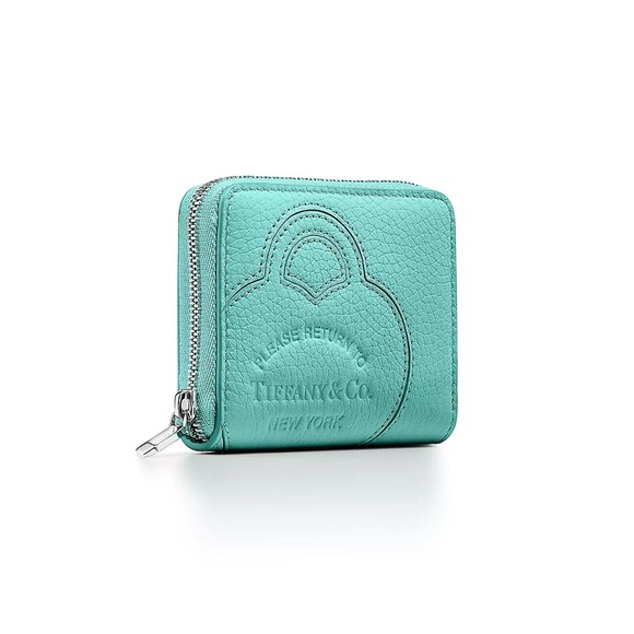 Tiffany & Co. Blue Leather Zipper Wallet Return To Tiffany - Picture 4 of 5